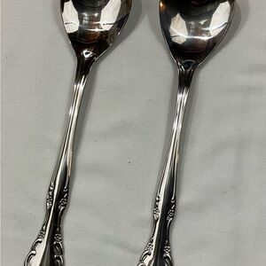 Vintage Estia Cascade stainless salad serving spoon and fork.